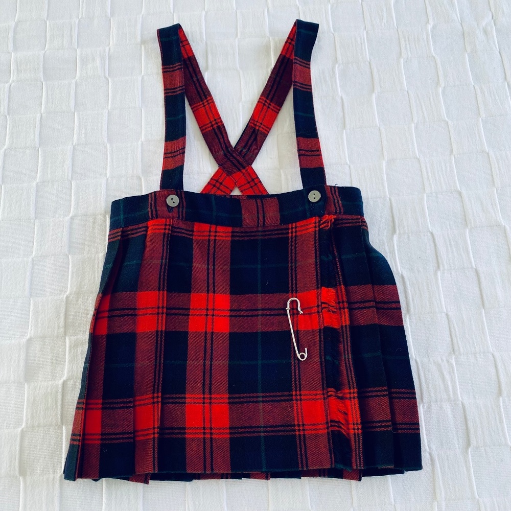 Vintage Plaid Pleated Skirt Toddler Size 3T